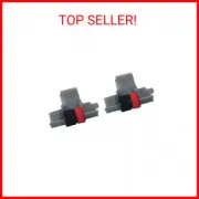 Package of Two Casio HR-100TM & HR-150TM Calculator Ink Roller, Black & Red, Com