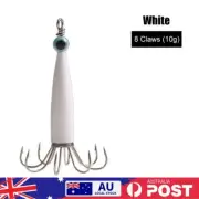 Squid Jig Fishing Lure Hook Octopus Sea Boat Artificial Hard Bait (White 8 Claw)