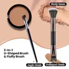 2Pcs Double Head Nose Contour Brush Set 2-in-1 Cosmetic Brush Kit Beauty Tools