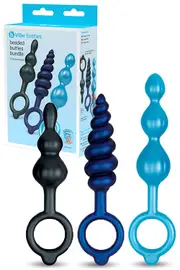 B-Vibe Beaded Butties Bundle 3 Piece Anal Plug Set