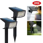 2Pcs Solar Spot Lights Garden Outdoor Pathway Lawn Fence Lamp Spotlight Light