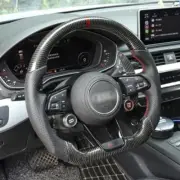 Carbon Fiber Leather Steering Wheel For Audi RS R8 TTS A3 A4 S3 S4 RS6 RS7 Q2 Q7 (for: Audi)