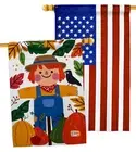 Sweetie Scarecrow House Flag - Pack Fall Harvest & Autumn Pumkins Sunflower L...