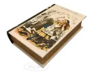 The Shower of Cards from Alice in Wonderland Book Box Leather Over Wood