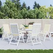 Generic Garden Highback Chair Cushions 6 pcs Cream 120x50x3 cm Fabric