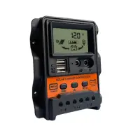 12V 24V Solar Panel Regulator Dual USB LCD Solar Charge Controller for iPhone