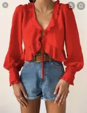 Tiger Mist Red Crop Top XS