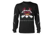 Metallica Unisex Adult Master Of Puppets Track List Long-Sleeved T-Shirt (Black) - UTPH3578