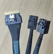 Slim SAS 4.0 SFF-8654 8X to 2 * mini SAS HD SFF-8643 connection data cable 50cm