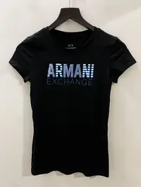 在飛比找Yahoo奇摩拍賣-7-11運費0元優惠優惠-Armani Exchange 女生亮片印花短袖T恤XS