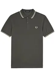 Fred Perry Logo-embroidered Piqué Cotton Polo Shirt - Khaki - XL XL