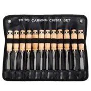 1pcs Wood Carving Hand Chisel Tool Set 12 Piece Chisel Turning Cloth Pouch