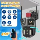 WiFi IP Camera Four Lens 10X Zoom Outdoor CCTV PTZ Home Security Camera IR Cam