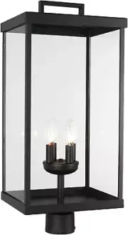 Outdoor Post Light Fixture, 25 Inch 4-Light Large Modern Exterior Post Lantern w