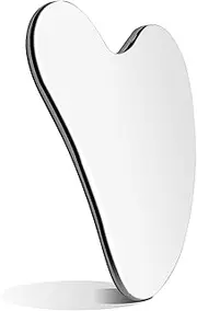 Tophigh Gua Sha Massage Tool With Travel Pouch, Face Slimmer, Stainless Steel Scraping Tool for Eye, Neck, Leg - Jawline Sculptor and Face Sculpting Tool