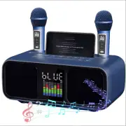 Karaoke Machine Portable Wireless Bluetooth Speaker With 2 Microphones And LED