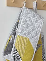 Catherine Lansfield Yellow Larsson Geo Double Oven Glove (T37446) | $23