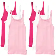 6 Pack Bonds Teena Singlet Girls Kids Pink Comfy Cotton Tank Top UYG43W Bulk