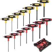 Topline 14-Piece Allen Wrench Set, Metric&Sae T-Handle, Long Arm Hex Key Set