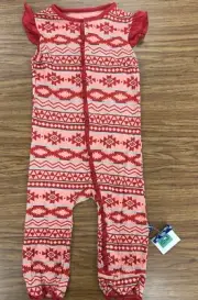 3t Kickee Pants Strawberry Mayan Pattern Ruffle Tank Romper NWT
