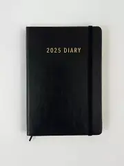 2025 Diary Contempo A5 Day to Page Black, Ozcorp D834