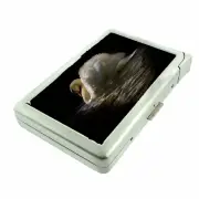 Swan Cigarette Case w/Built in Lighter Metal Wallet