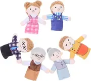 Interactive Preschool Education Hand Puppets Set for Boys and Girls 6pcs Family Finger Puppets Role for Children