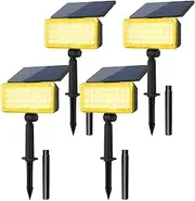 CREPOW Solar Spot Lights Outdoor, IP65 Waterproof 30 LEDs Solar Landscape Spotlights, Dusk-to-Dawn Adjustable Solar Powered Landscape Lights for Yard Garden Pool Driveway Warm White 4 Pack
