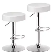 Swivel Bar Stools Set of 2 Adjustable Counter Height Bar Stools w/Chrome Foot...