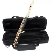 Plated Key of C Piccolo Flute Instruments with Storage Case Polish Cloth f/ Gift