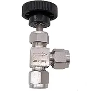 FSNEODYV Needle Valve, 1pcs 1/8" 1/4" 3/8" Adjustable Right Angle Needle Valve, 6 8 10 12mm SS304 Flow Control Shut Off Crane Needle Valve(6mm)