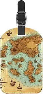 [WOSHJIUK] 1-Pc,Luggage Tag,Bag Tags for Luggage,Travel Suitcase Tags,Vintage World Map Compass