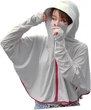 [BESPORTBLE] Sunscreen Jacket Outfit Sun Screen Cloak Sunscreen Hooded Clothing Sun Protection Clothing White