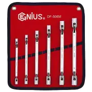 Genius Tools 6 Piece Metric Double Flexible Socket Wrench Set (Mirror Finish)...