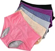 5pcs Women Menstrual Period Leakproof Panties Underwear Pants, Leakproof Underwear For Women Incontinence L-8XL Skin color 5XL