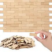 Sintuff 200 Pcs Miniature Dollhouse Flooring Mini Wooden Dollhouse Floor Boards 1 12 Scale Dollhouse Accessories Geometric Bamboo Doll House Furniture Wood Floor Board for Model Decor (Beige)