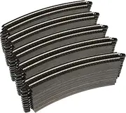 Bachmann Trains - Snap-Fit E-Z Track 18” Radius Curved Track - Bulk (50 pcs) - Steel Alloy Rail with Black Roadbed - HO Scale