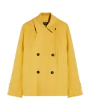 Double-breasted wool pea coat IT38 Yellow