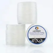 0.8 Mm Stretchy Bracelet String, 3 Rolls Durable Elastic String, Clear Bead Cord