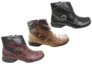 J Gean Hunter Womens Comfortable Leather Ankle Boots Made In Brazil - SSA