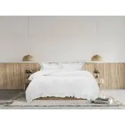 Algodon Queen Adele Ruffle Wash Cotton Quilt Cover/Pillowcase Set White