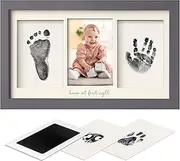 Inkless Baby Hand and Footprint Kit - Clean Touch Newborn Print Pad for Dog Paw and Nose - Baby Registry, Shower Gifts for Girls, Boys (Gunmetal Gray)