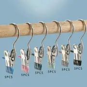 5Pcs Clothes Pins Laundry Hooks Hanging Clips Boot Holder Traceless Laundry