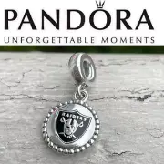 Retired Pandora Las Vegas Raiders NFL Football Dangle Charm