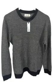 Taylor Stitch The Everett Knit Long Sweater in Black Birdseye, XL-44, MSRP $178