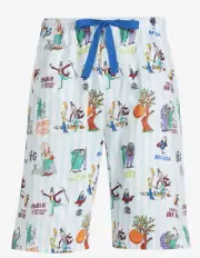 NEW PETER ALEXANDER MENS ROALD DAHL PJ SLEEP SHORTS RRP$69.95 XXXL