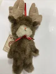 Boyds Bear Head Bean Coll Mini Mooselkins 5.5" Plush MOOSE Ornament RARE #562437