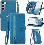 [Asuwish] Mobile Phone Case for Samsung Galaxy S23 Plus S23+ 5G Case with Film Screen Protector Card Slot Foldable Leather Wallet Stand S23plus 23S S 23 + 23+ Mobile Phone Cases Protective Wallet Phone