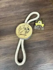 Buc-ee's Natural Leather & Rope Tug-of-War Dog Toy Disc