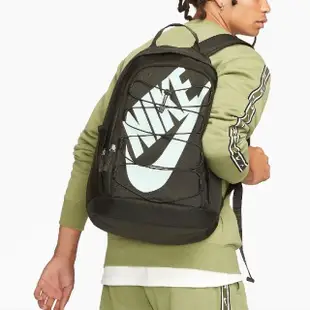 【NIKE 耐吉】後背包 Hayward Backpack 男款 軍綠 白 大空間 鬆緊繩 雙肩包 手提 基本款(DV1296-355)